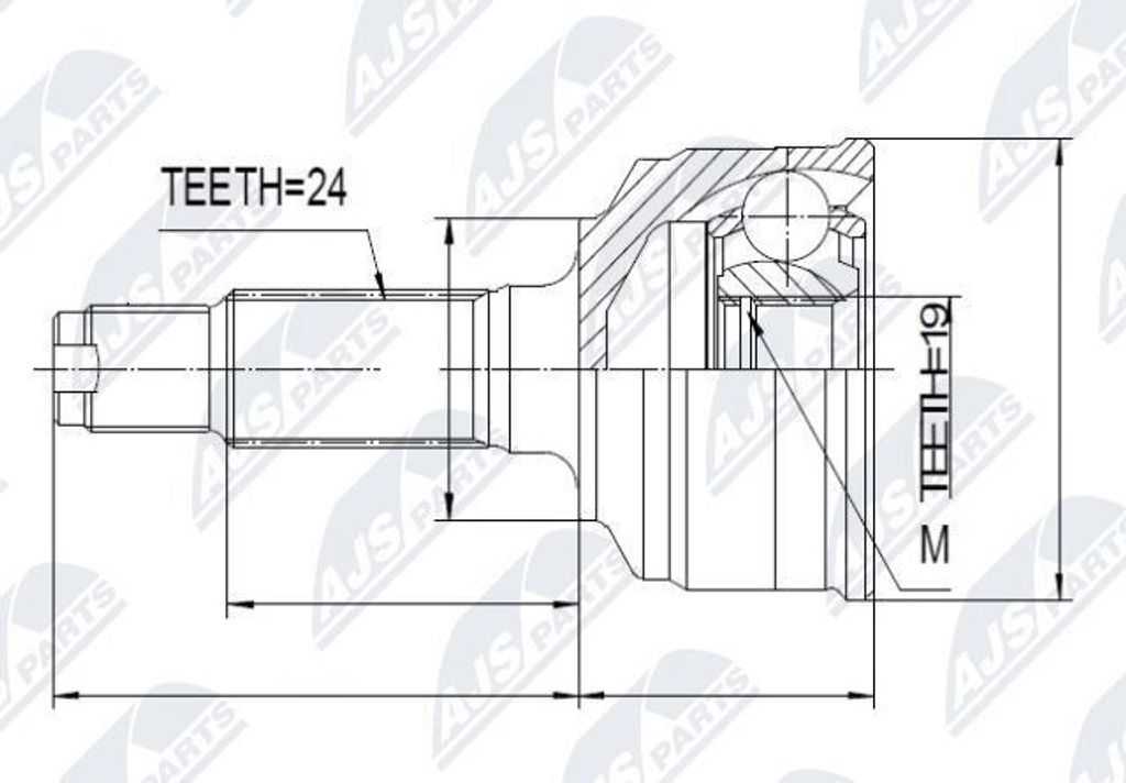 NTY Gelenksatz Antriebswelle Vorne Rechts Vorne Links für TOYOTA DUET (M11, M10) NPZ-DA-012