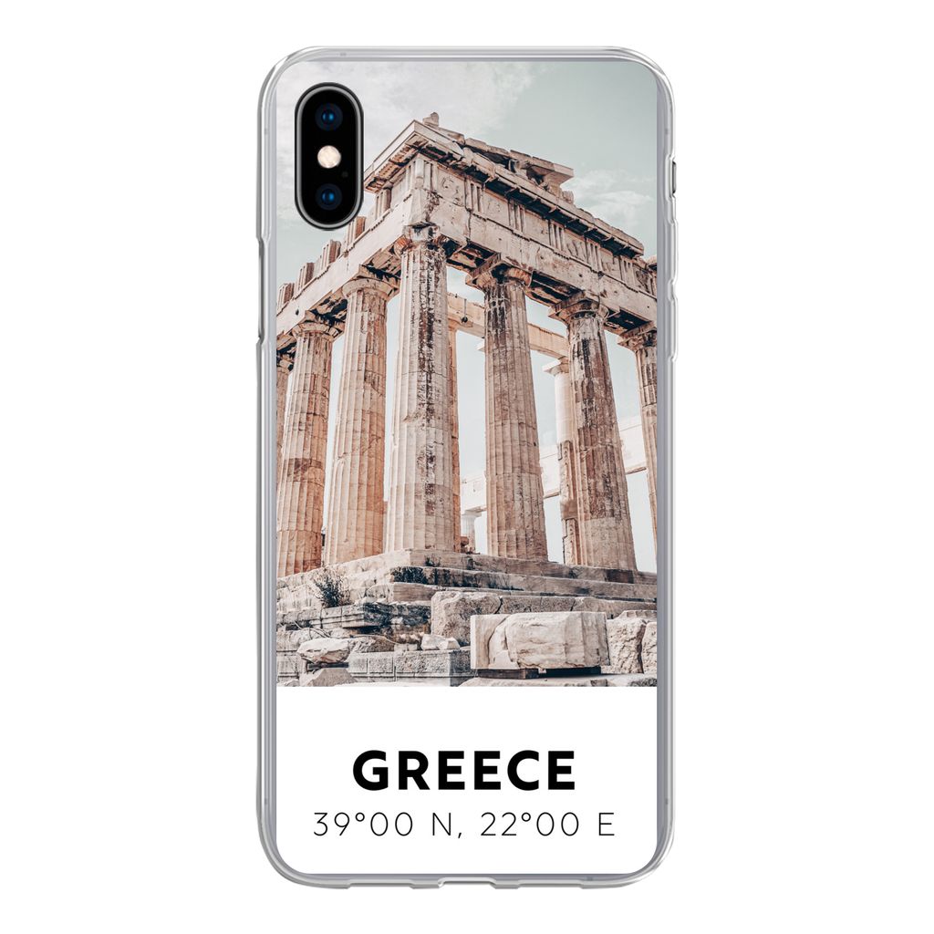 MuchoWow Handyhülle Schutzhülle Hülle für iPhone Xs Griechenland - Tempel - Athen Silikon Softcase Handy Hülle - Handytasche