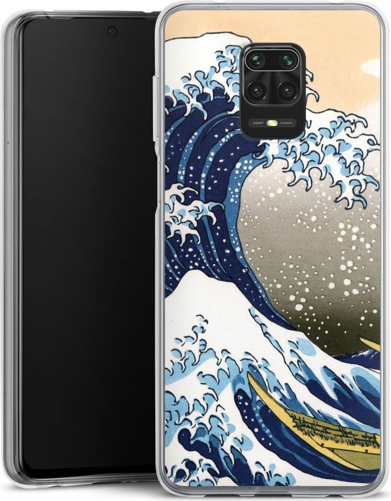 DeinDesign Handyhülle für Xiaomi Redmi Note 9 Pro Silikon Hülle Case Smartphone Schutzhülle Katsushika Hokusai Kunst Die große Welle vor Kanagawa
