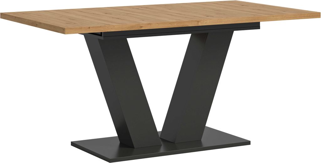 Ausziehbarer Esstisch Artisan Grau V-Fußgestell 150-190 cm Produktbild 