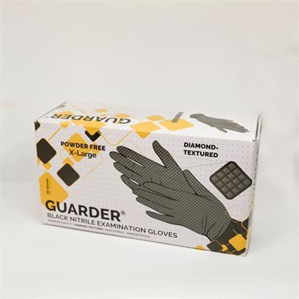 Schutzhandschuhe, schwarz, Einweg, Nitril, 8,4 g, Größe 4,5 mm M, 100 Stück, puderfrei, 1019M