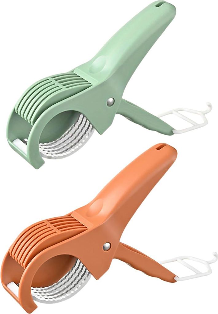 2Pcs Obstschneider Ergonomischer Griff Multi-Blade-Design Küchenschneider Obst Gemüseschneider Küchenutensil