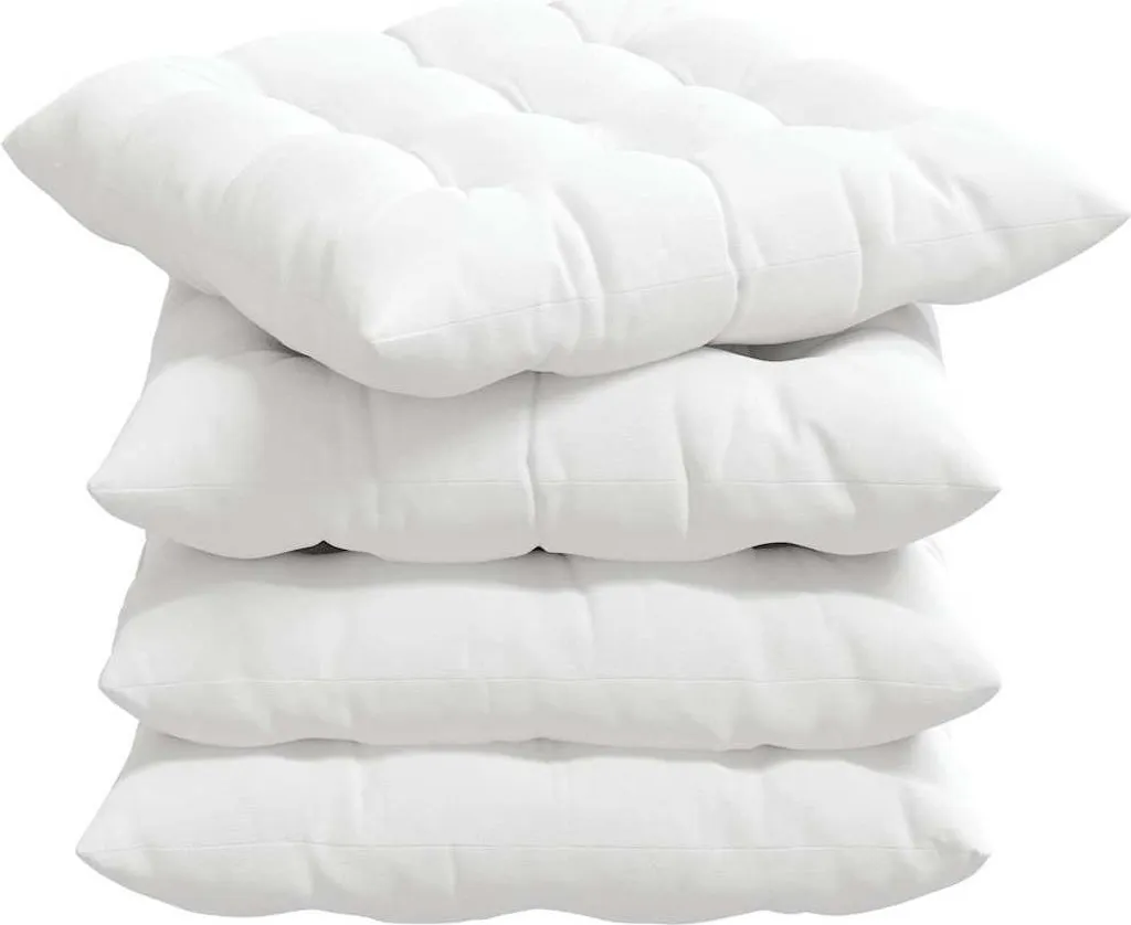 vidaXL Lot de 2 Coussins d'Assise Blancs 40x40x6 cm en Tissu Confort