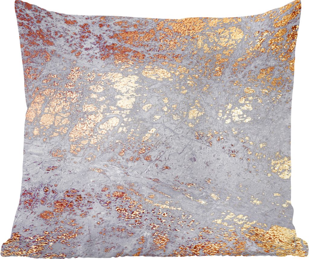MuchoWow Zierkissen Sofakissen Wohnzimmer Dekokissen 45x45 cm Marmor - Blau - Gold - Chic - Schlafpolster - Polster für das Sofa