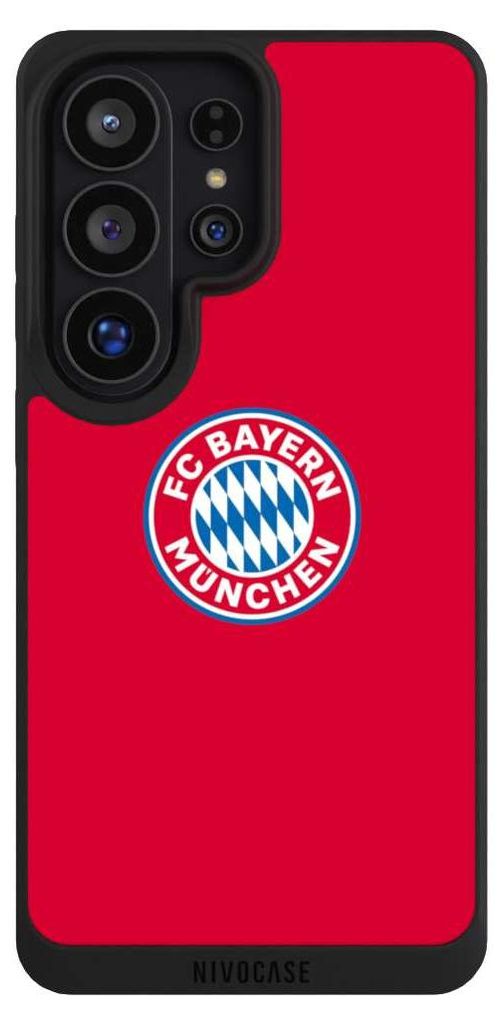NIVOCASE Handyhülle für Samsung Galaxy S26 Ultra Hülle NIVOpure Case Schwarz FC Bayern München FCB Logo