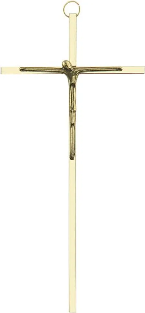 Croix en laiton robuste 20,5 cm - Décoration Murale Durable et Chic
