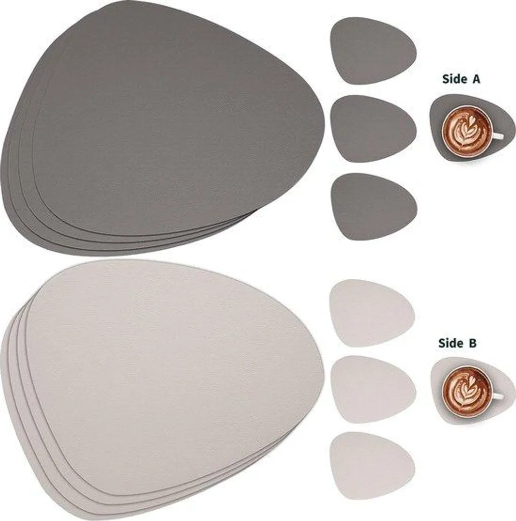 Lot de 4 Dessous de Plats en Ardoise avec Revêtement Imperméable Chic