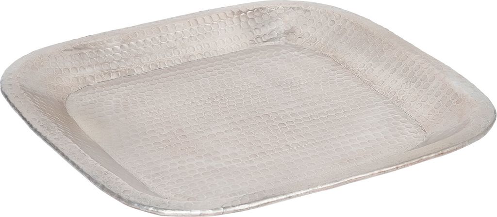 Orientalisches Tablett aus Aluminium Hosna 29cm | Marokkanisches Teetablett in der Farbe Silber | Orient Silbertablett silberfarbig | Orientalische...