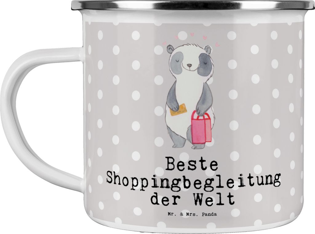Mr. & Mrs. Panda wanderbecher Panda Beste Shoppingbegleitung der Welt - Grau Pastell - Geschenk, Pott, Einkaufen, Haferl, Freundin, Geschenkidee, P...