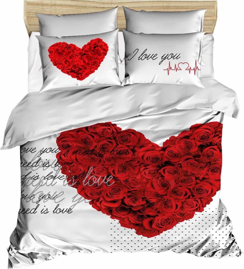 L'Essentiel Linge de Maison, 196, Doppel-Bettbezug-Set, 100 % POLYESTER-MICROSATIN, Rot, 200 x 220 cm