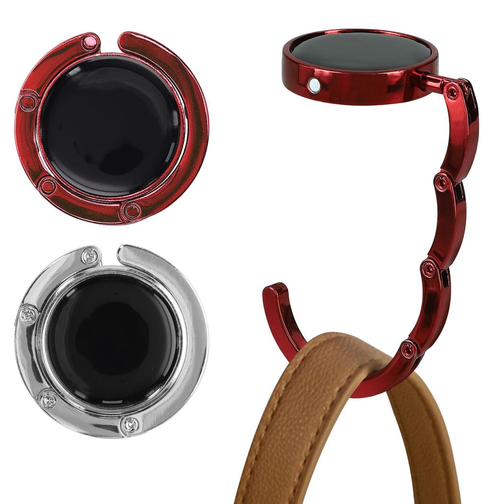 kwmobile Taschenhalter für Tisch - 2x Handtaschenhalter für Tisch - Taschenhaken faltbar - Taschen Aufhänger - Taschen Halter Haken - Tischhaken...