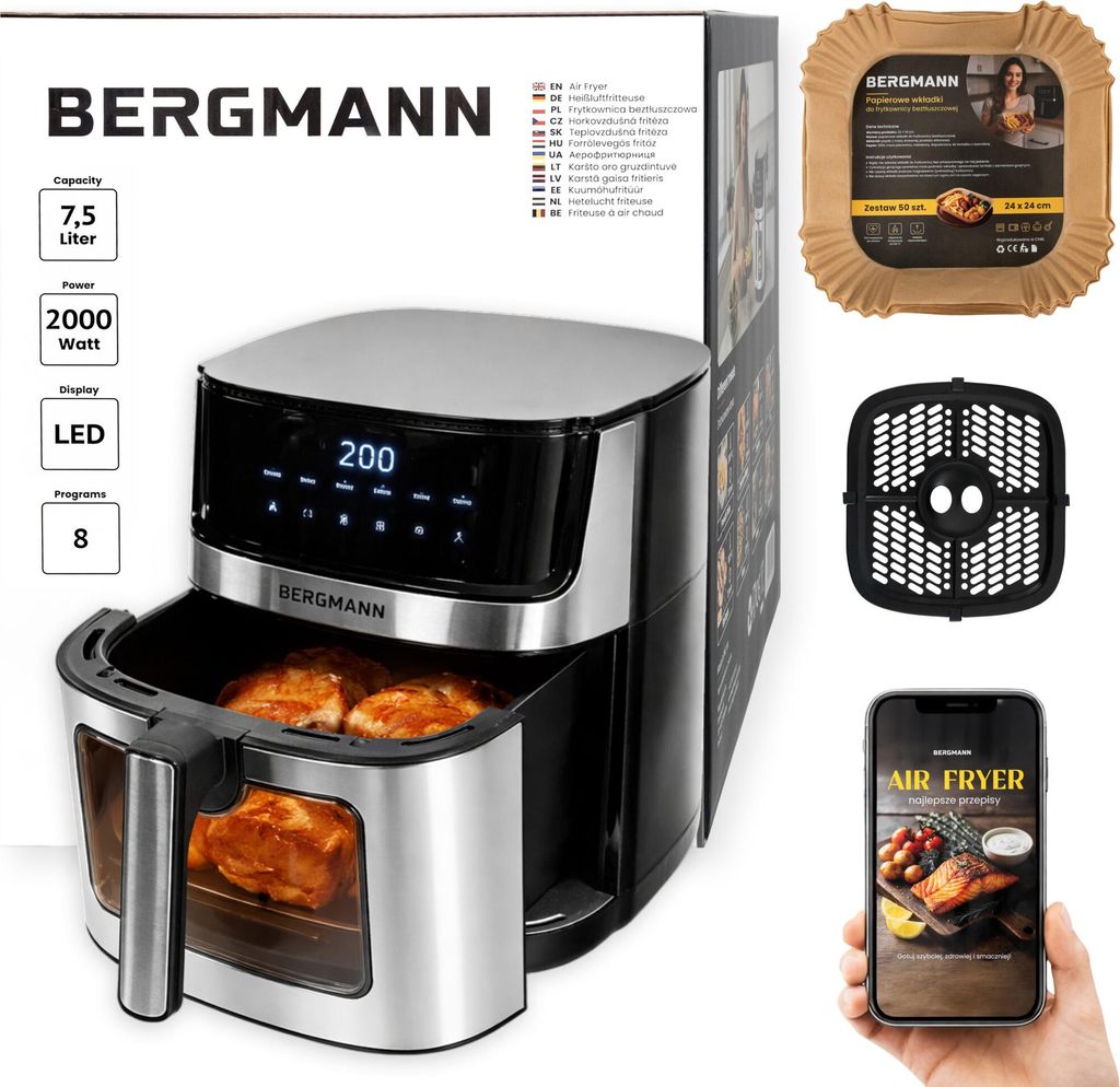 Frytkownica na gorące powietrze beztłuszczowa airfryer Zdjęcie produktu 