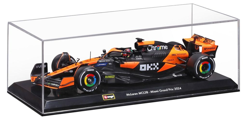Bburago Model 1:24 BOLID F1 McLaren MCL38 GP Miami 2024 Obrázek produktu 
