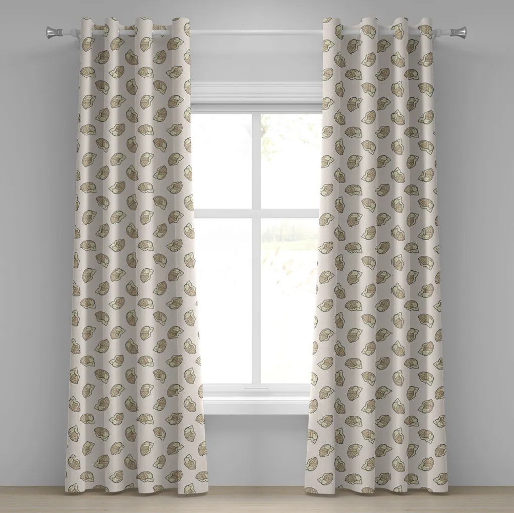 Rideau pour cuisine décorative motif pâtisserie crème 280x175 cm