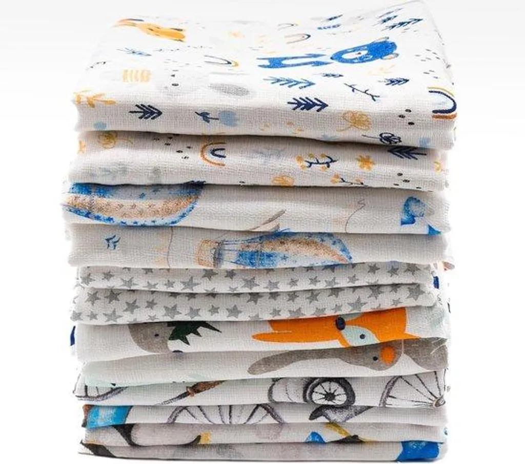 Serviettes de bain hydrophiles pour le change de bébé garçon (x12)