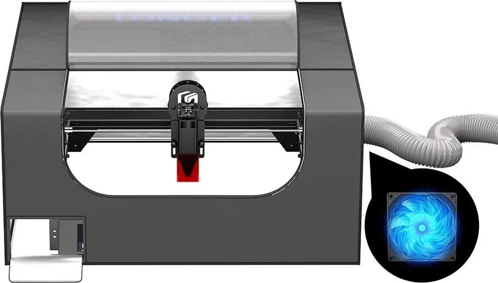 LONGER Boîtier Graveur Laser avec Évent et Protection des Yeux Ignifuge