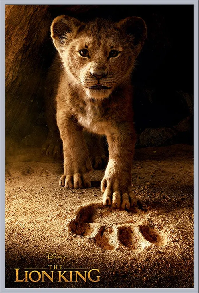 Affiche Le Roi Lion Future King Cadre Shinsuke Argenté et Vitre Acrylique