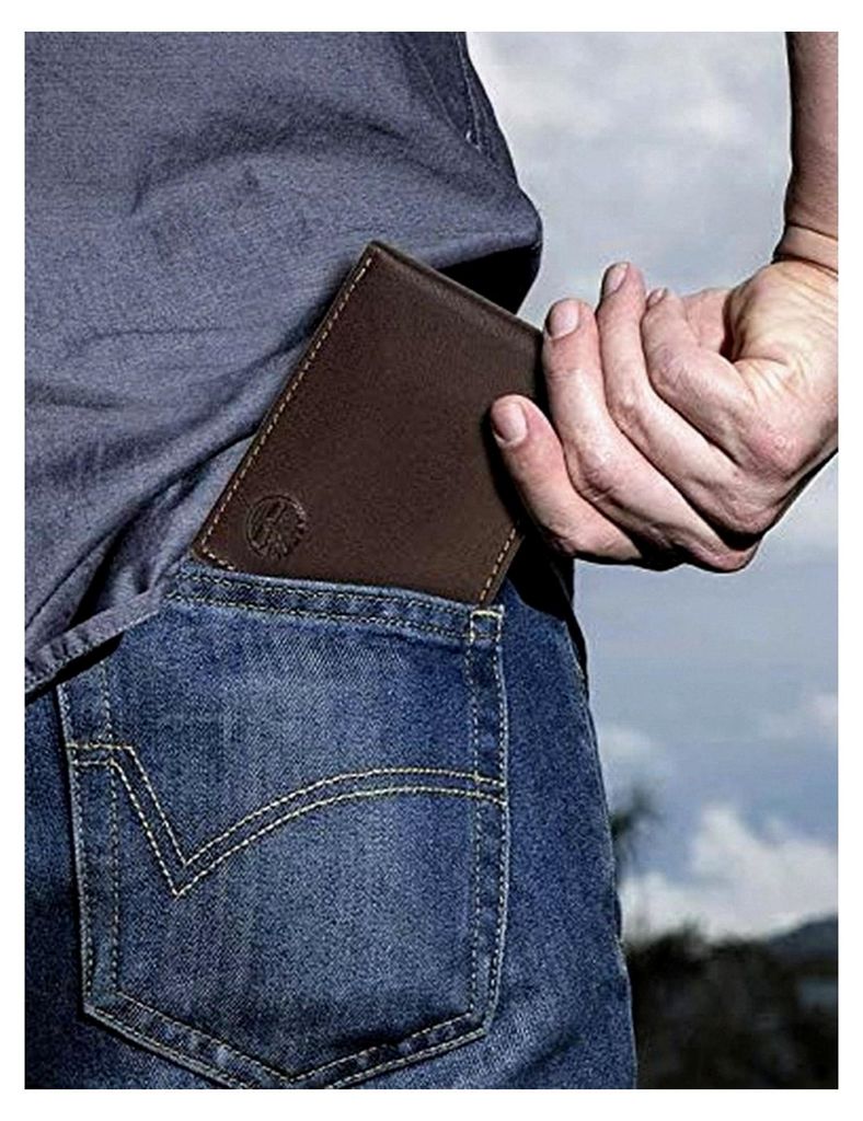 Herren Slimfold Leder Geldbörse