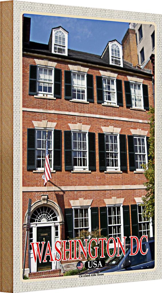 Holzschild Reise 20x30cm Washington DC USA Cleveland Abbe House