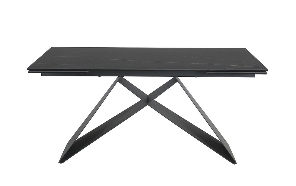 Ausziehbarer Esstisch VIDOR 3 – 160x90, Schwarz / Schwarz matt
