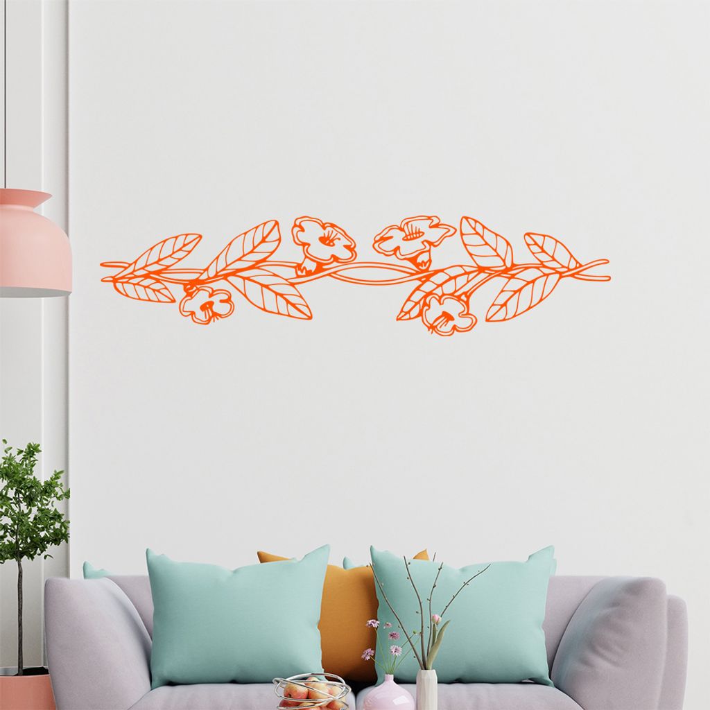 Blumen - Ranken Wandtattoo in 6 Größen - Wandaufkleber Wall Sticker - Dekoration, Küche, Wohnzimmer, Schlafzimmer, Badezimmer