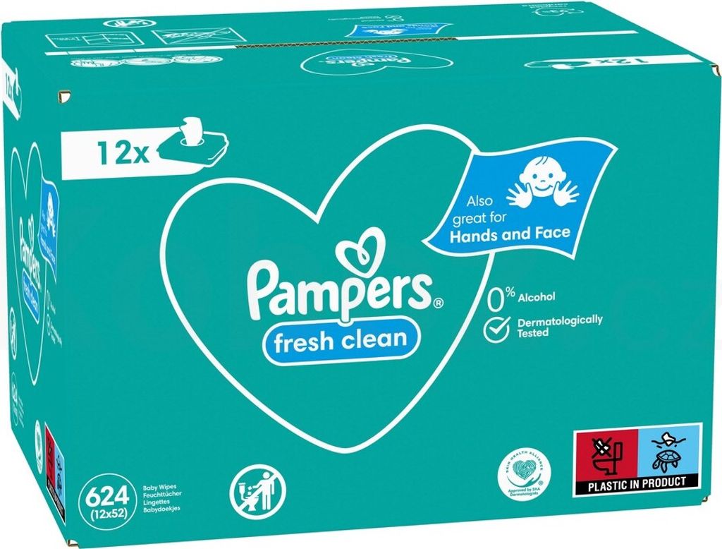 Pampers Fresh Clean Baby Feuchttücher Ohne Alkohol 12 x 52 Produktbild 10
