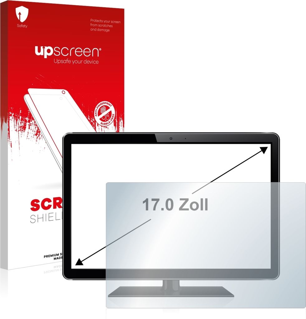 upscreen Schutzfolie für Industrie-Monitore mit 43.2 cm (17 Zoll) Displays 338 x 270 mm Displayschutz Displayschutzfolie Folie Klar Transparent