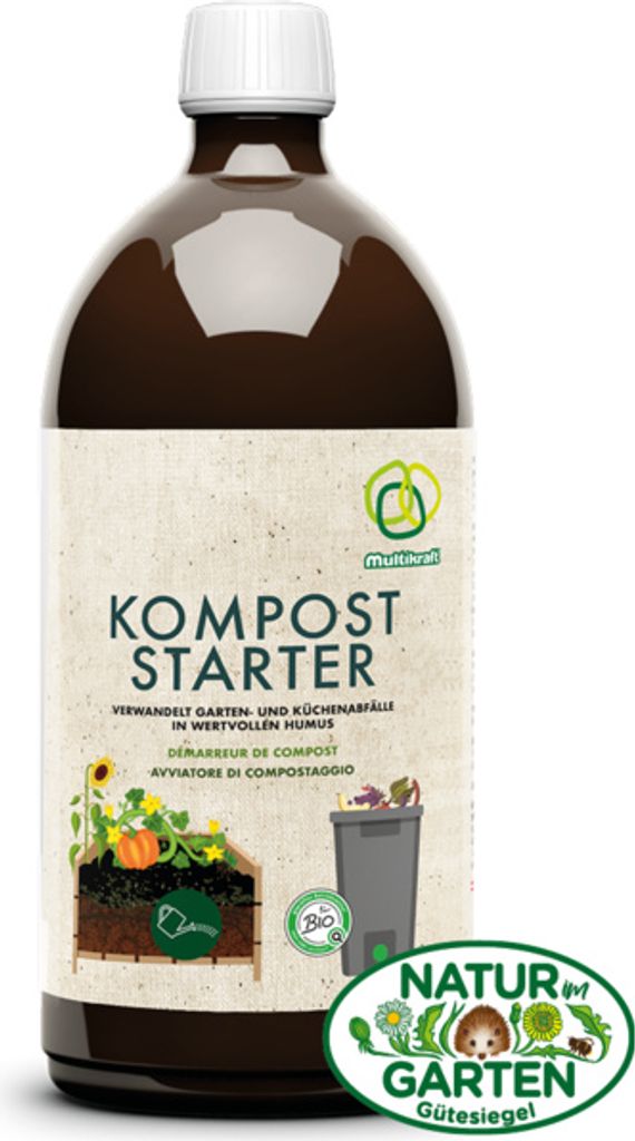 Multikraft Kompost Starter 1 Liter Verwandelt Garten- und Küchenabfälle in wertvollen Humus