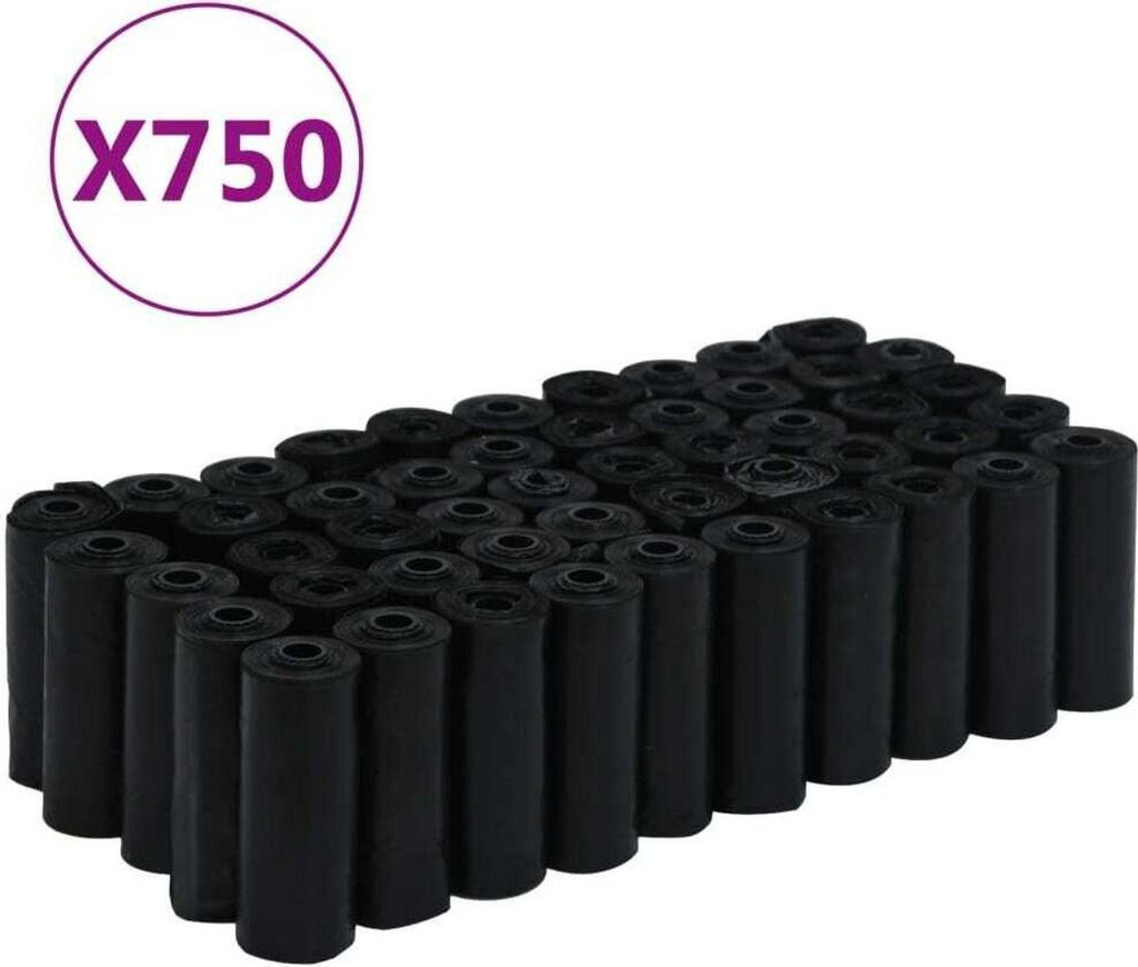 Hundekotbeutel 750 Stk. Schwarz 30x20 cm PE