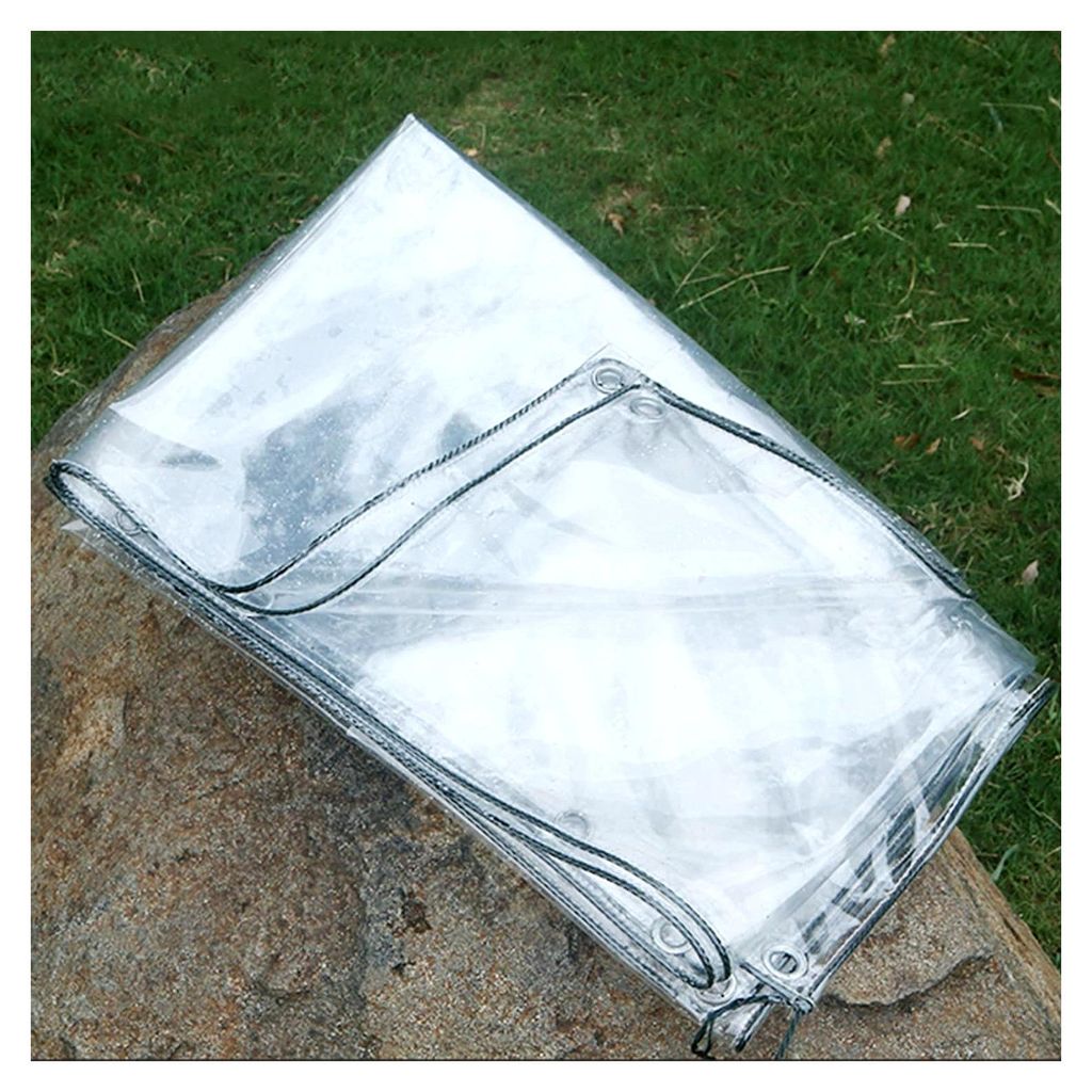 Transparente Plane aus strapazierfähigem, wasserdichtem PVC-Glas, 450 g/m², für Außenfenster, Balkon, regenfeste Markise, Überdachung (Größe...