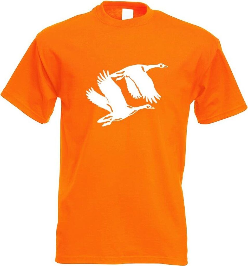 Kiwistar - T-Shirt - orange - Enten - Flugenten - Duck Motiv Bedruckt Funshirt Design Print - mit Motiv Bedruckt - Funshirt Design - Sport - Freize...