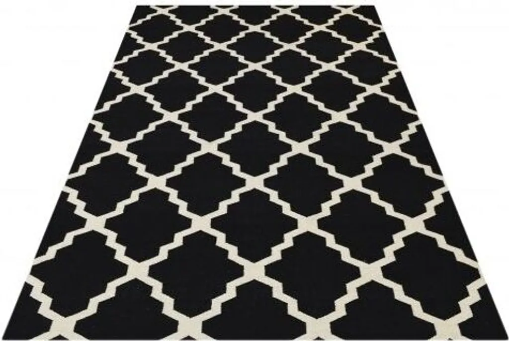Tapis Julia Noir 120x180 cm - Grand Tapis de Sol Rectangulaire Élégant