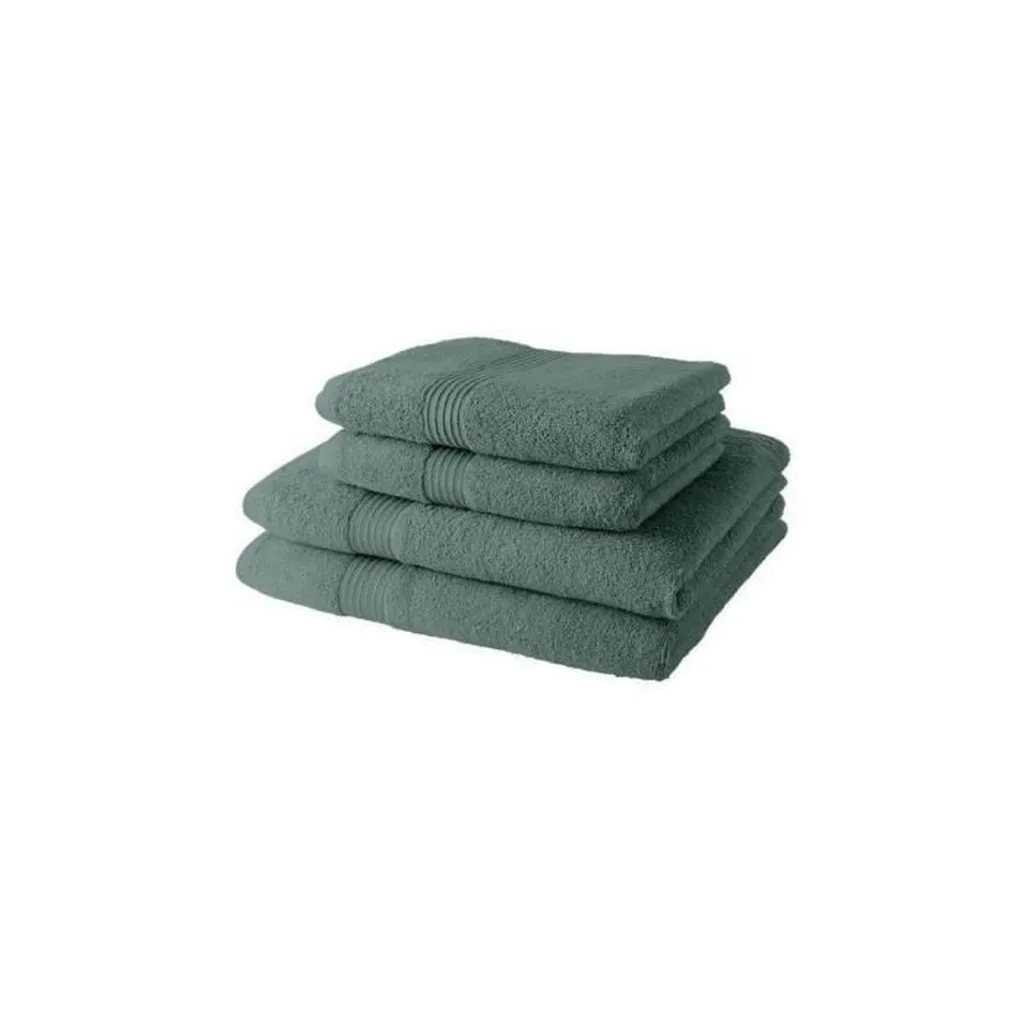 Set 4 Asciugamani Today in Spugna di Cotone Verde 100% Puro