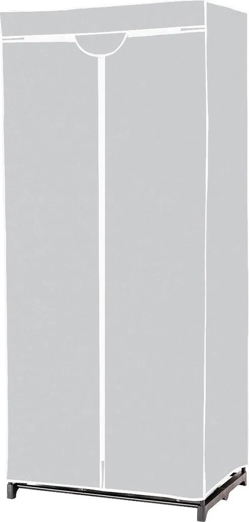 Armadio Pieghevole Grigio 75x50x170 | Organizer Abiti in Tessuto