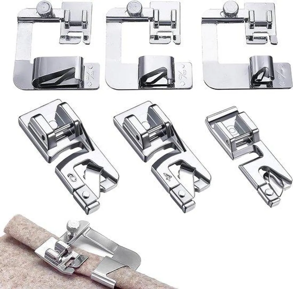 Pied presseur RVS Rolzoom 3/4/6 mm en acier inox pour ourlets parfaits