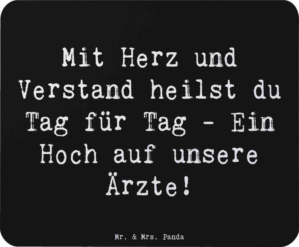Mr. & Mrs. Panda Mauspad Spruch Arzt Herz Verstand - Schwarz - Geschenk, Aufmerksamkeit, Mousepad, Einfühlungsvermögen, mausteppich, Fürsorge, M...