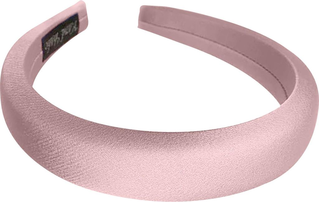 Breiter Haarreif aus gepolstertem Satin – zartes Rosé