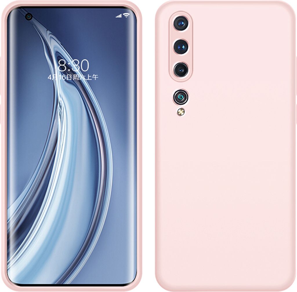 Xiaomi Mi 10 Hülle, LaimTop Slim Flüssig Silikon Soft Gel Gummi Stoßfest Kratzfest Schutzhülle für Xiaomi Mi 10 Rosa