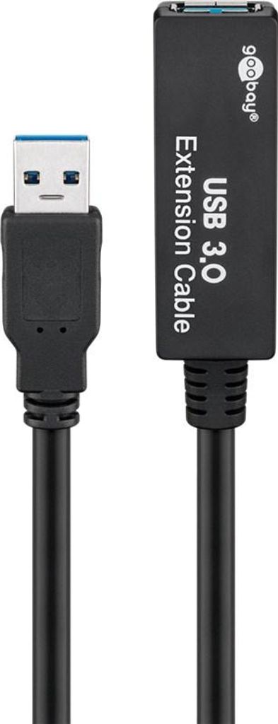 goobay cavo di prolunga USB 3.0 attivo nero 5 m (confezione Immagine del prodotto 