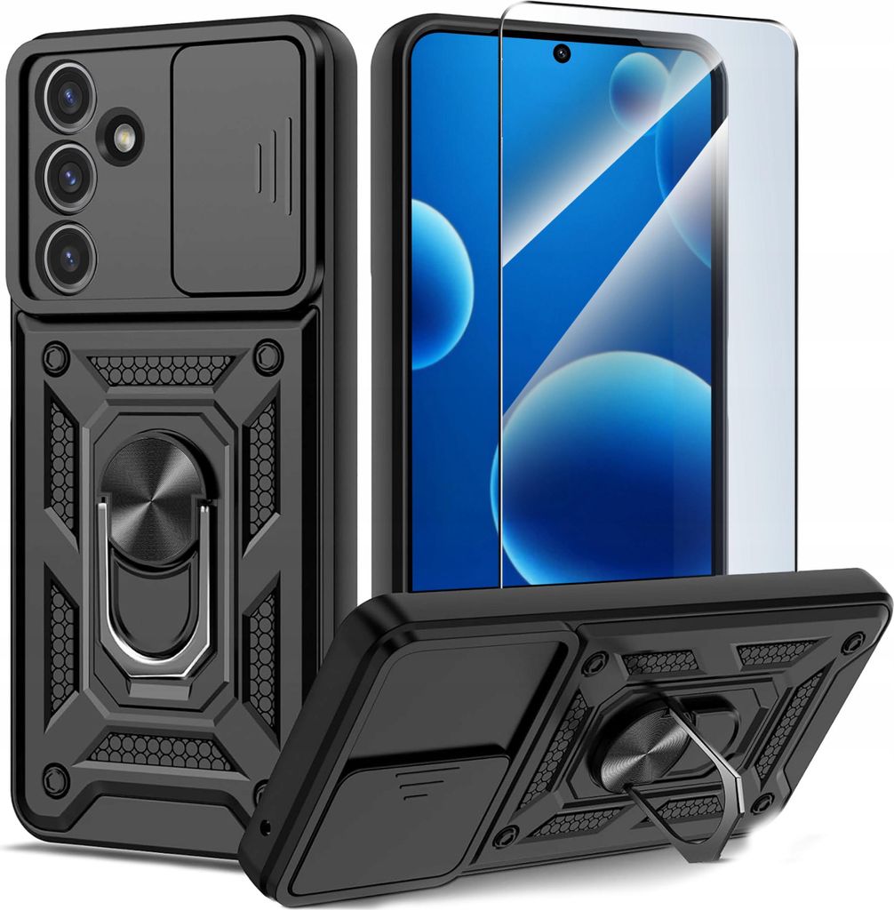 Etui für Samsung A36 5G PANCERNE SLIDE RING CASE + GLAS 9H