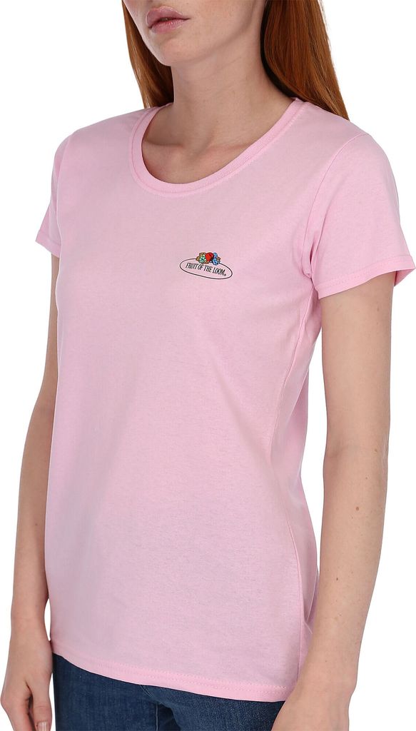 Fruit of the Loom Damen T-Shirt mit Vintage-Logo Farbe: Rosa (rose 52) Größe: L