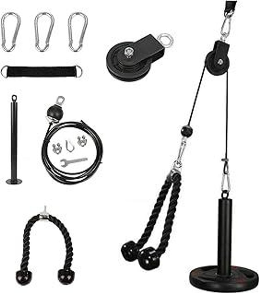 Kabelzug Fitness, Fitness Latzug Unterarmtrainer Seilzug Trainhard Kabelzug,Trizeps Trainingsgerät,Latzugturm für Zuhause Home Gym Riemenscheibe ...