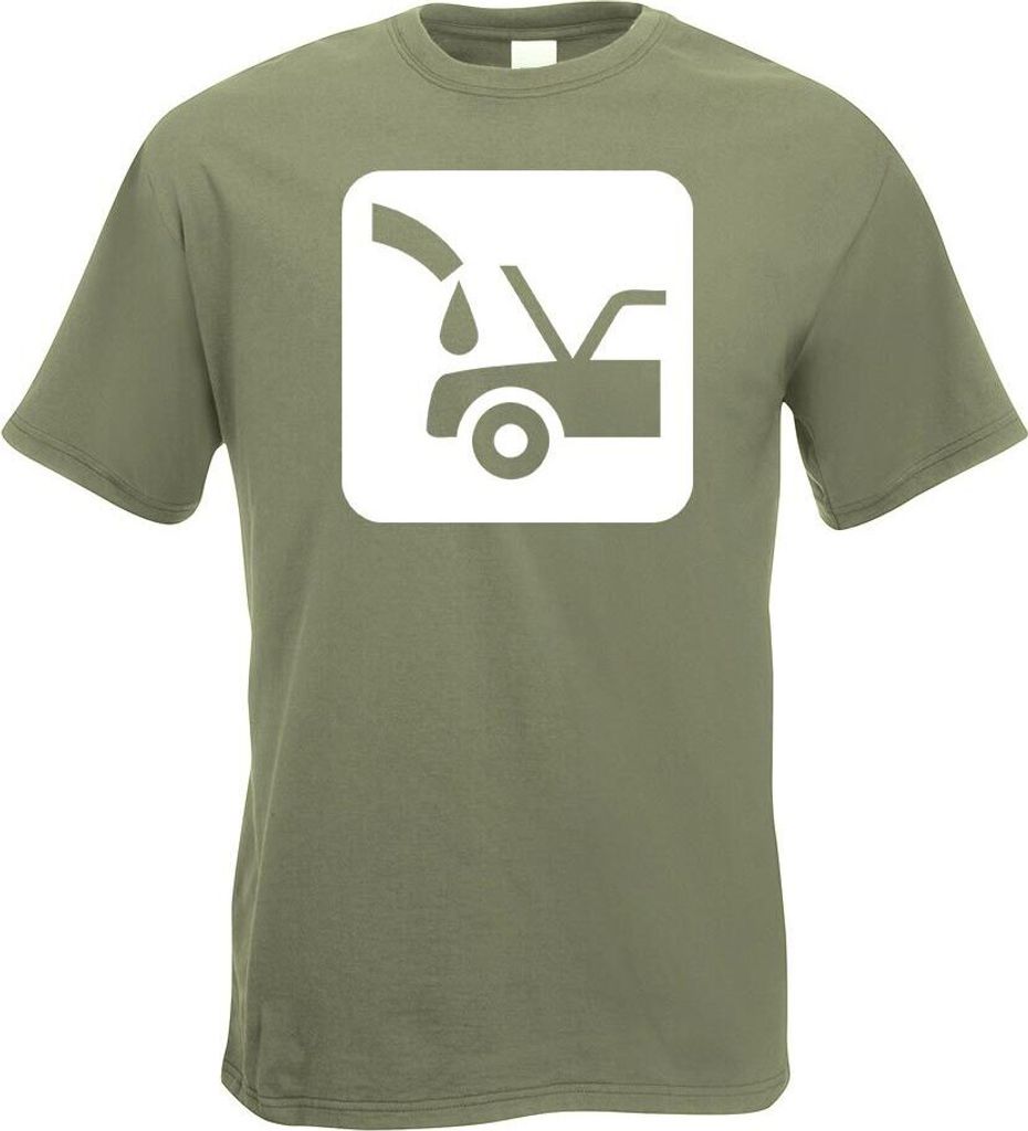 Kiwistar - T-Shirt - Olive - Wasser Werkstatt Piktogramme Herren Funshirt Bedruckt Design Sprüche Spruch Motive - mit Motiv Bedruckt - Funshirt De...