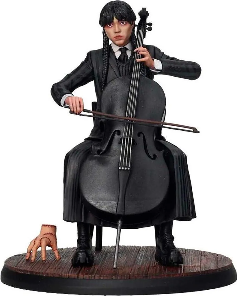 Figurine Violoncelle Mercredi en Résine 15 cm - Finition Haute Qualité