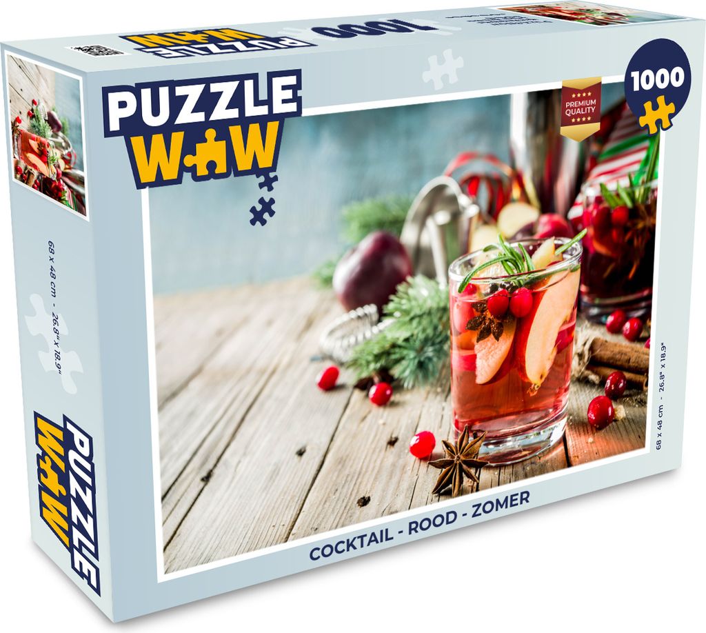 MuchoWow Puzzle 1000 Teile Cocktail - Rot - Sommer - Erwachsene - Rätsel