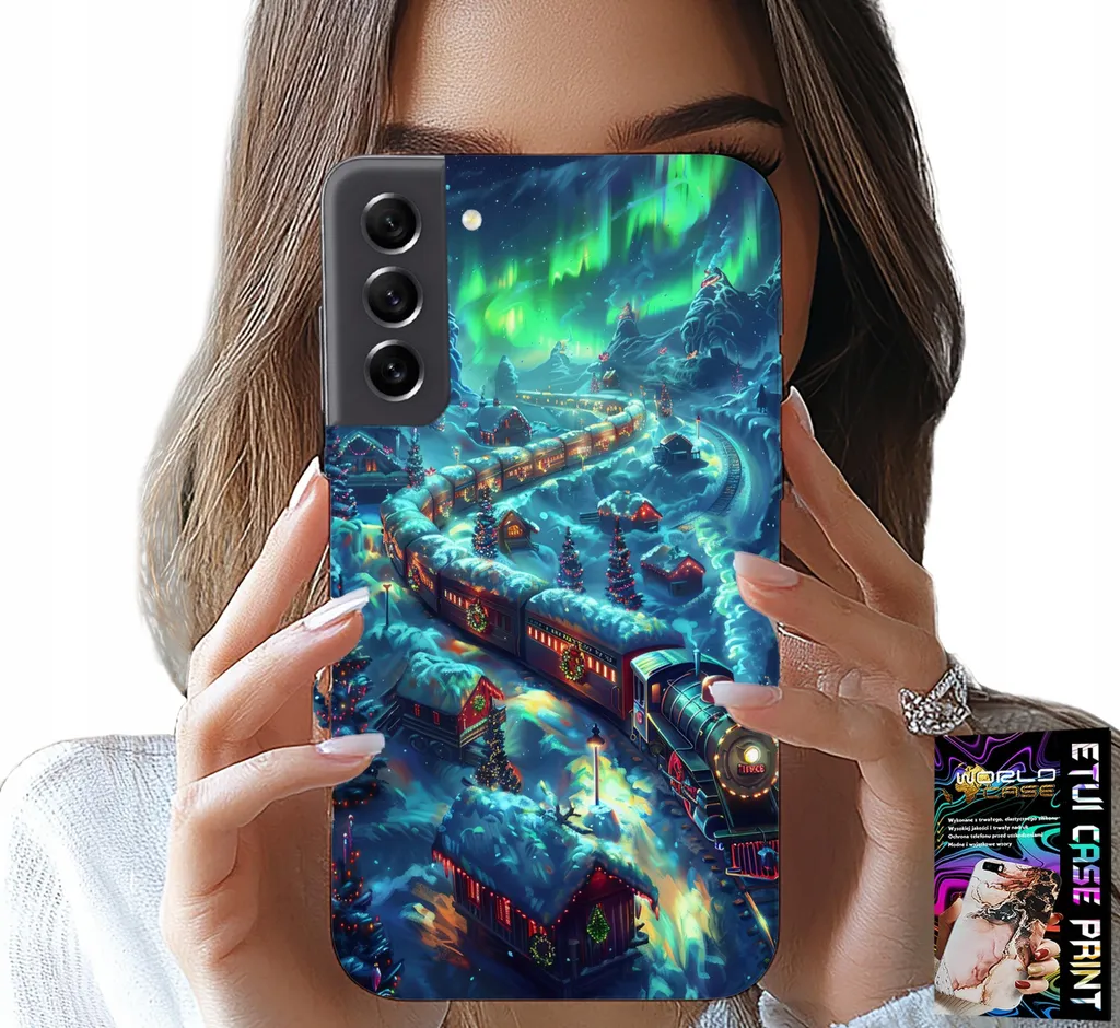 Custodia Per Samsung Galaxy S22 - Treno, Disegni Natalizi + Vetro