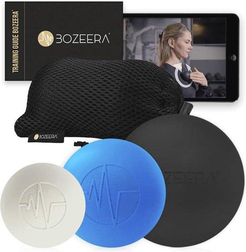 Massageballen-Set für Triggerpunkt-Therapie - inklusive Video-Anleitung und Reisebeutel