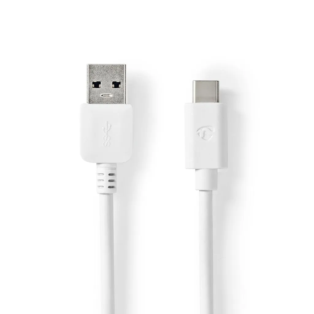 Cavo USB-A a USB-C Bianco 2m | Design Pulito per Ufficio | 60W 5Gbps