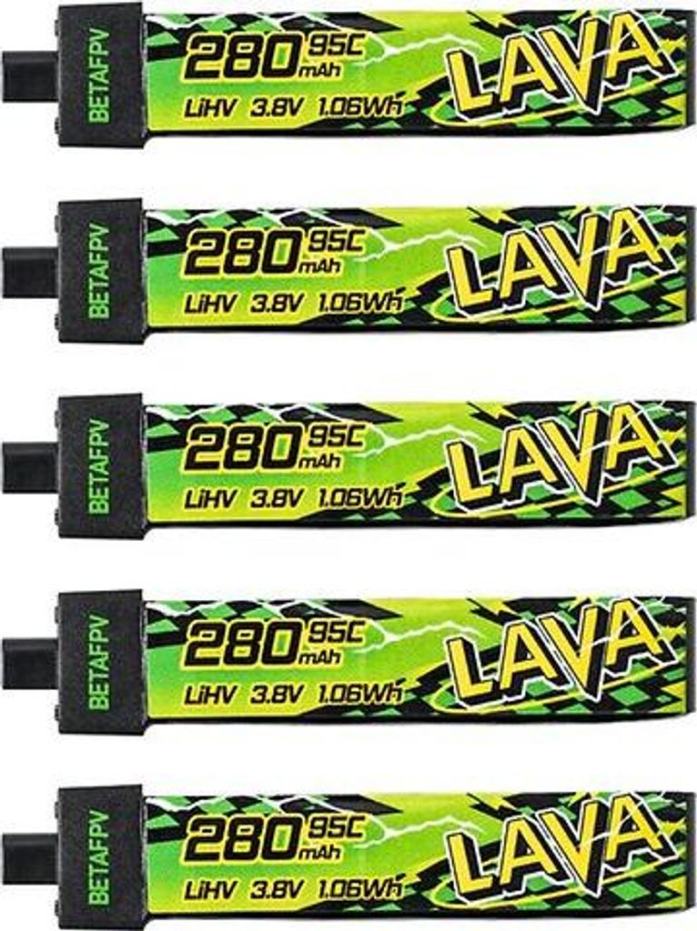 BetaFPV LAVA II Lipo Akku 95C LiHV 280mAh 1S 5 Stück Produktbild 