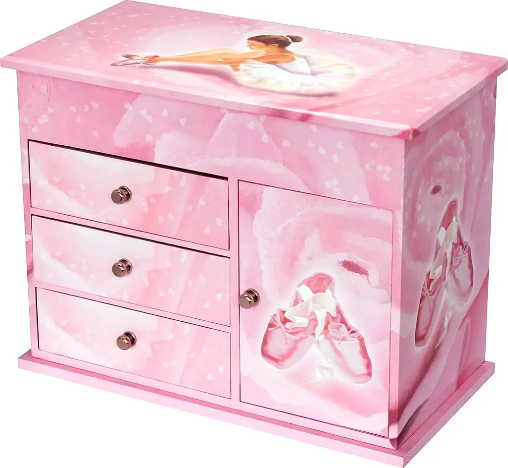 Idée Cadeau : Grand Coffret à Musique Danseuse Rose pour Chambre Enfant